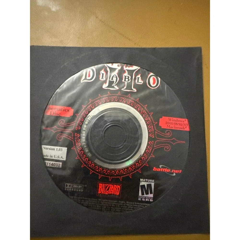 Blizzard Diablo‎ II 2 PC Mac Cinematics & Play Disc Version 1.03 with CD Key
